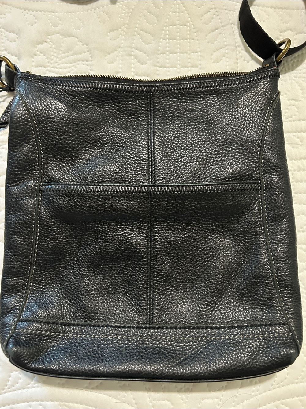 The Sak Black Pebbled Leather Crossbody with Gold Charm - Picture 5 of 15